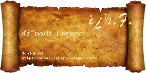 Ónodi Ferenc névjegykártya
